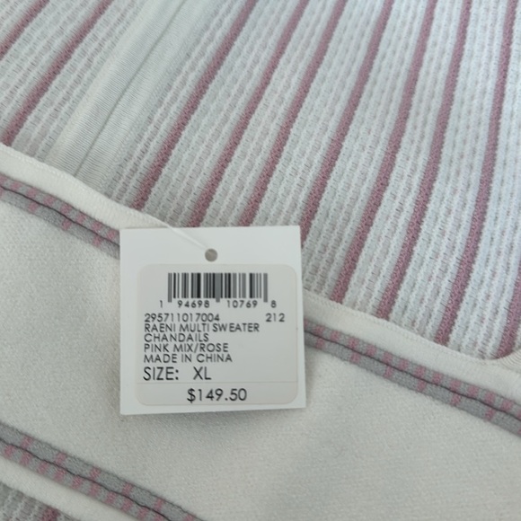 Club Monaco Raeni pink striped halter top. New with tags , size XL - Picture 5 of 6